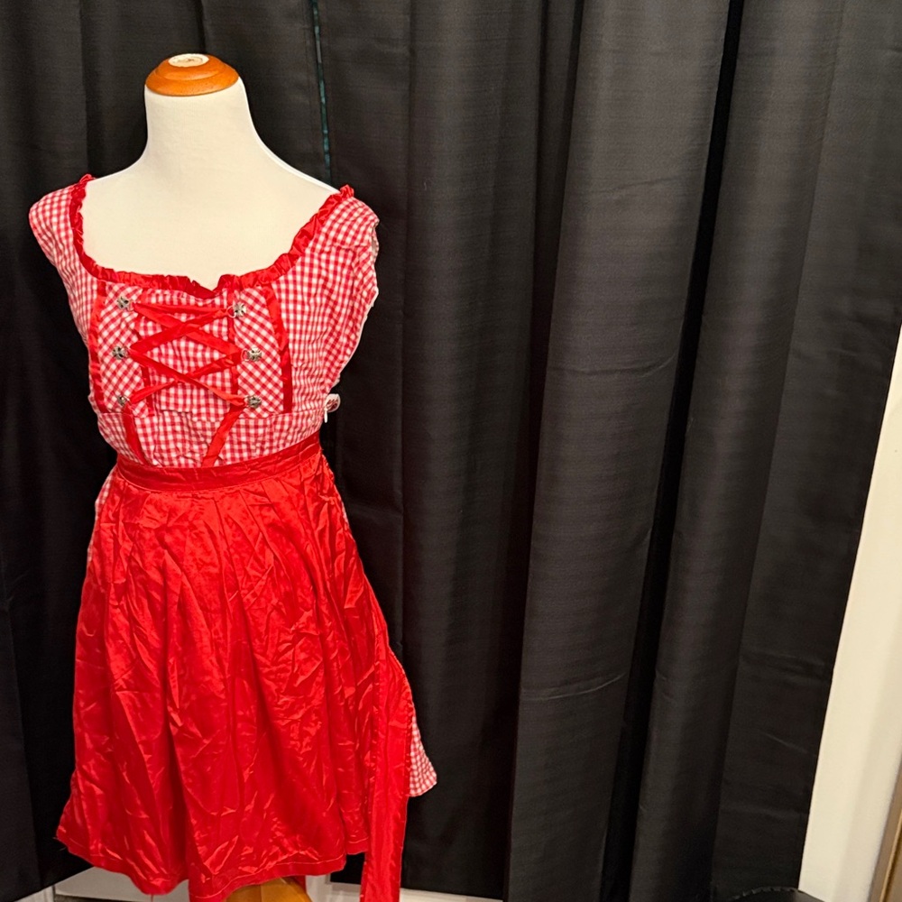 Red Gingham Dirndl Dress